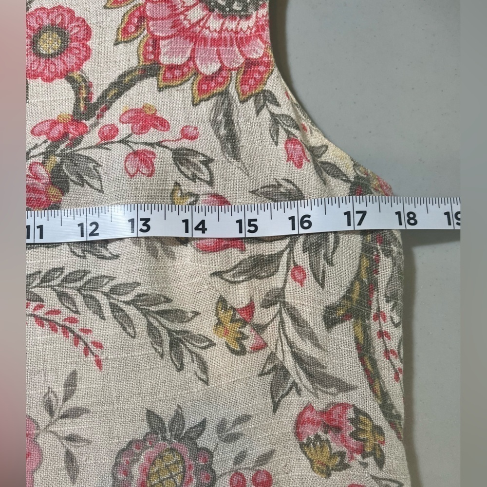VINTAGE 60's Gay Gibson Floral Linen Midi Dress Rope Belt Sz S - Picture 9 of 11